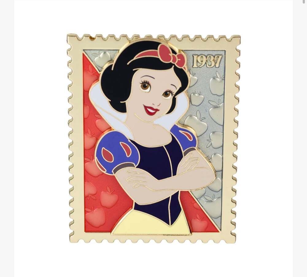 Disney Snow White 1937 Royal Stamps Series Enamel Pin Pink A La Mode